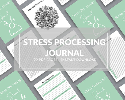 Stress Processing Journal – Reduce Anxiety, Track Stress & Improve Well-Being | Printable PDF