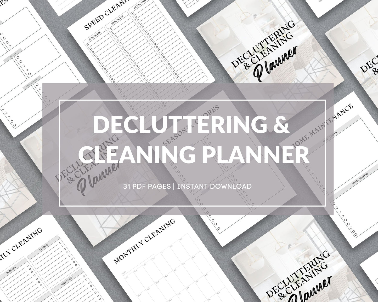 Decluttering & Cleaning Planner – Organize, Simplify & Maintain a Tidy Home | Printable PDF for Printing