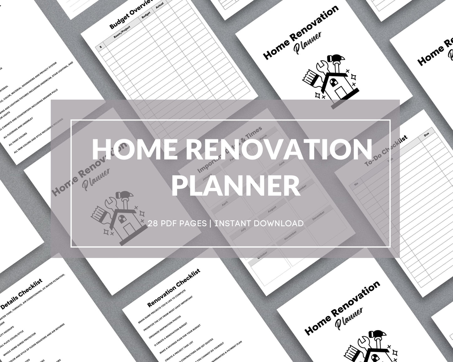 Home Renovation Planner – Budget, Track & Plan Your Remodel | Printable PDF 