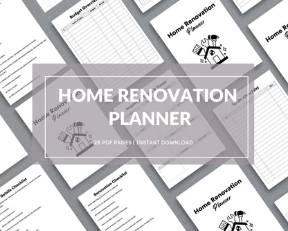 Home Renovation Planner – Budget, Track & Plan Your Remodel | Printable PDF 