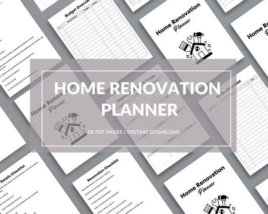 Home Renovation Planner – Budget, Track & Plan Your Remodel | Printable PDF 