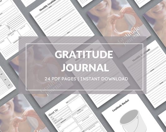 Gratitude Journal – Cultivate Positivity & Mindfulness | Printable PDF 