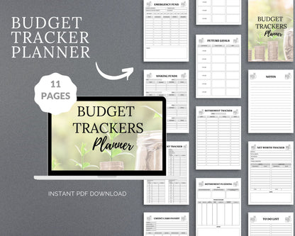 Budget Trackers Planner – Expense, Savings & Debt Management | Printable PDF for Printing