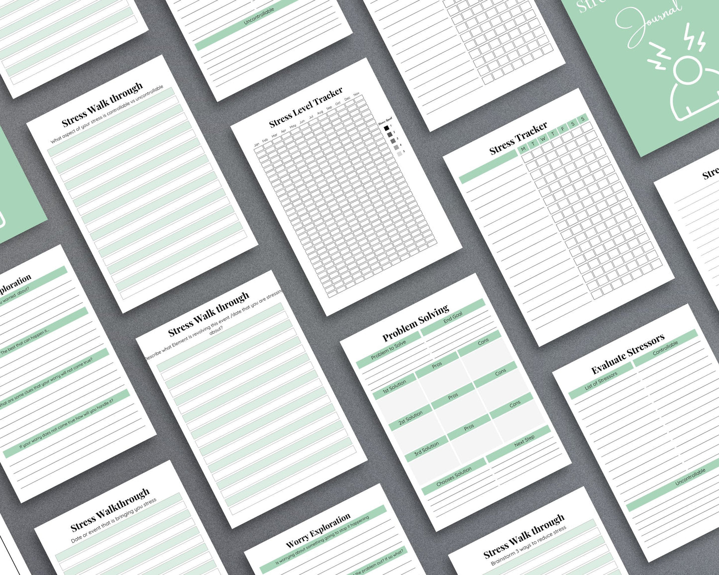 Stress Processing Journal – Reduce Anxiety, Track Stress & Improve Well-Being | Printable PDF