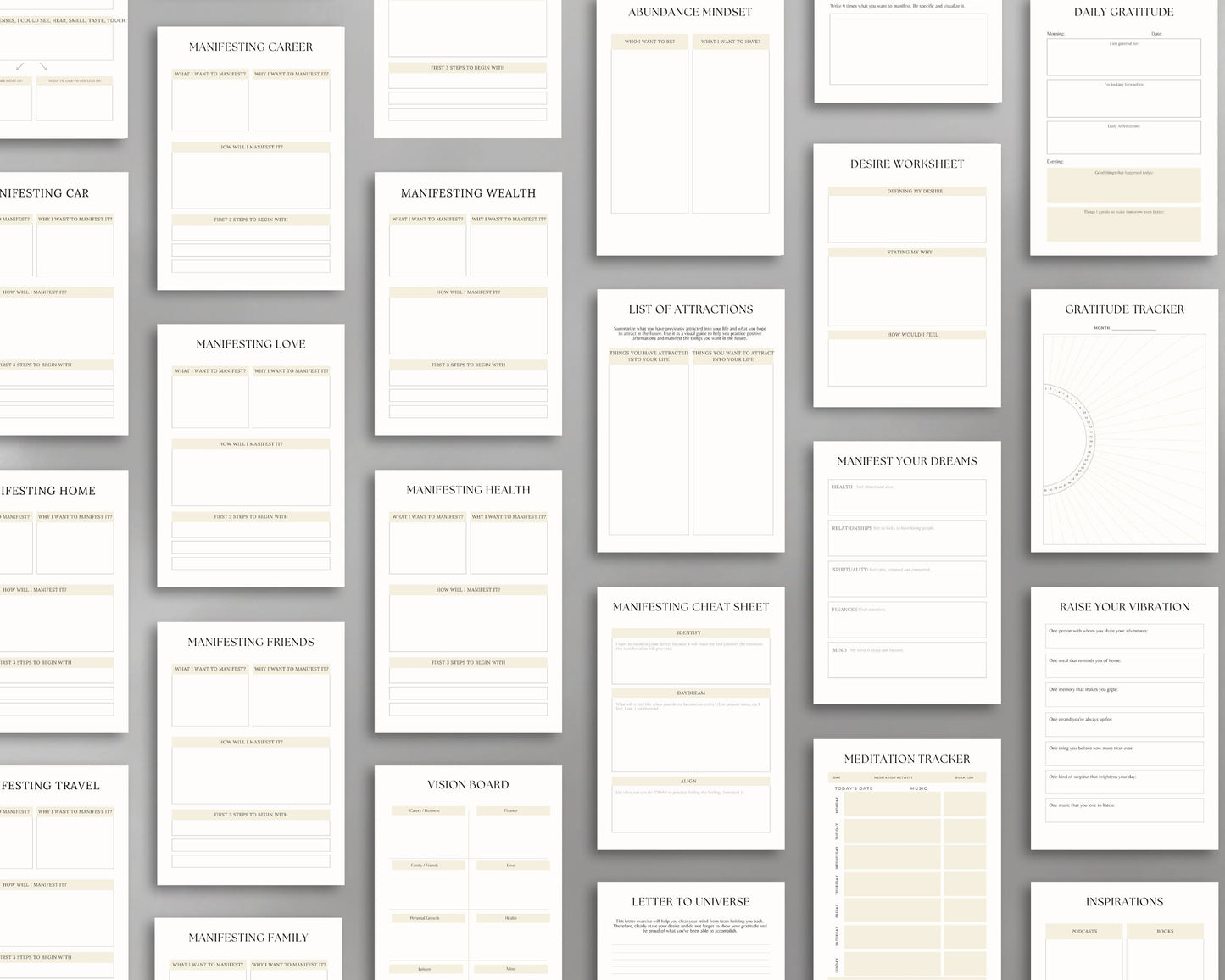Manifestation Planner – Visualize, Attract & Achieve Your Goals | Printable PDF 