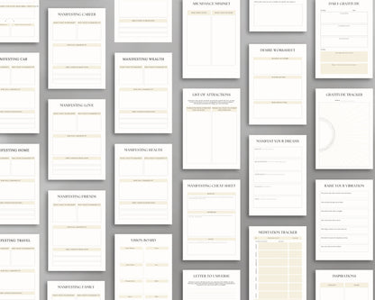 Manifestation Planner – Visualize, Attract & Achieve Your Goals | Printable PDF 