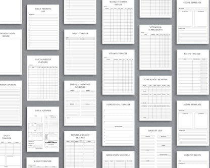 Nutrition Planner – Track Meals, Set Health Goals & Improve Wellness | Printable PDF