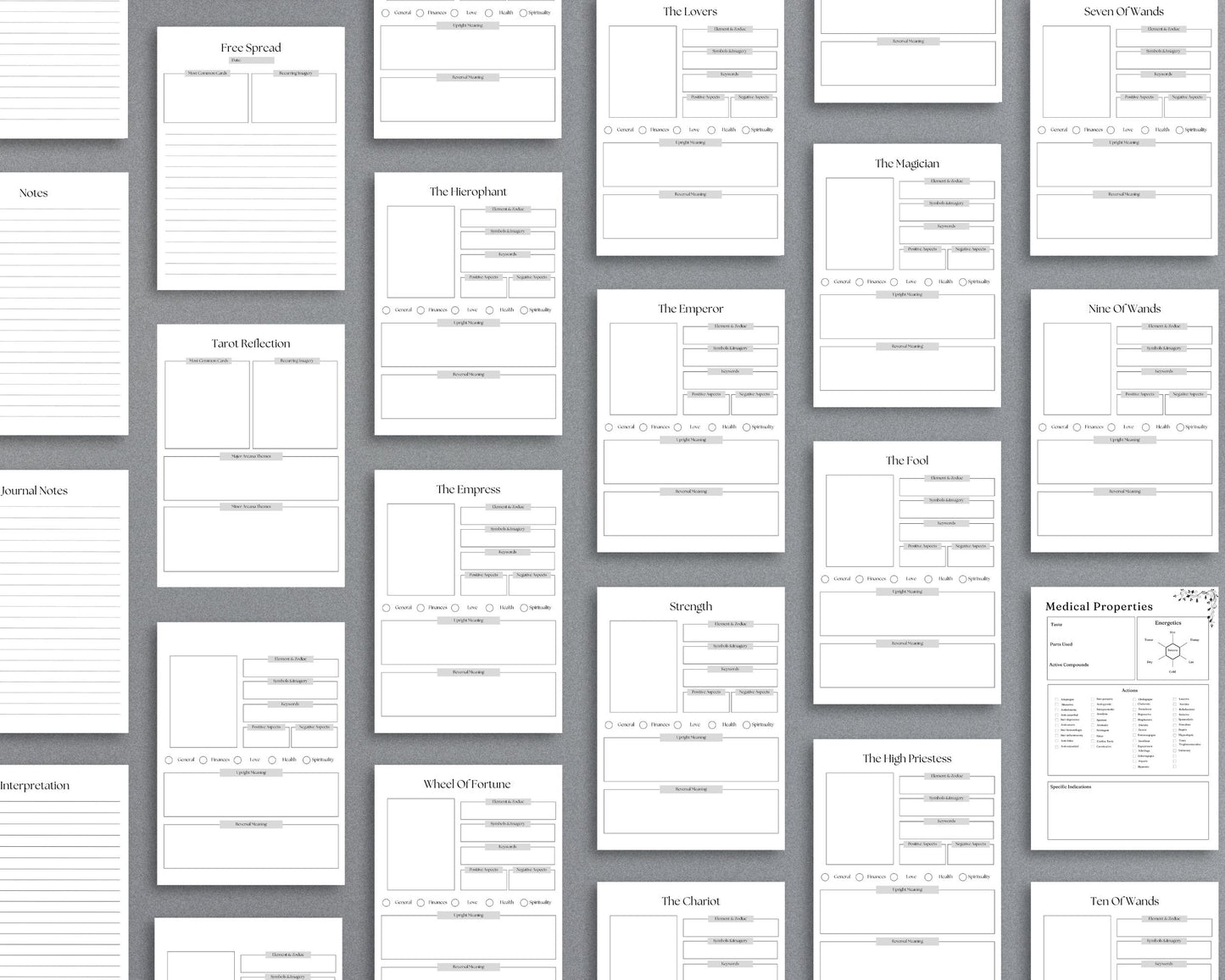 Tarot Journal – Record Readings, Interpretations & Spiritual Insights | Printable PDF