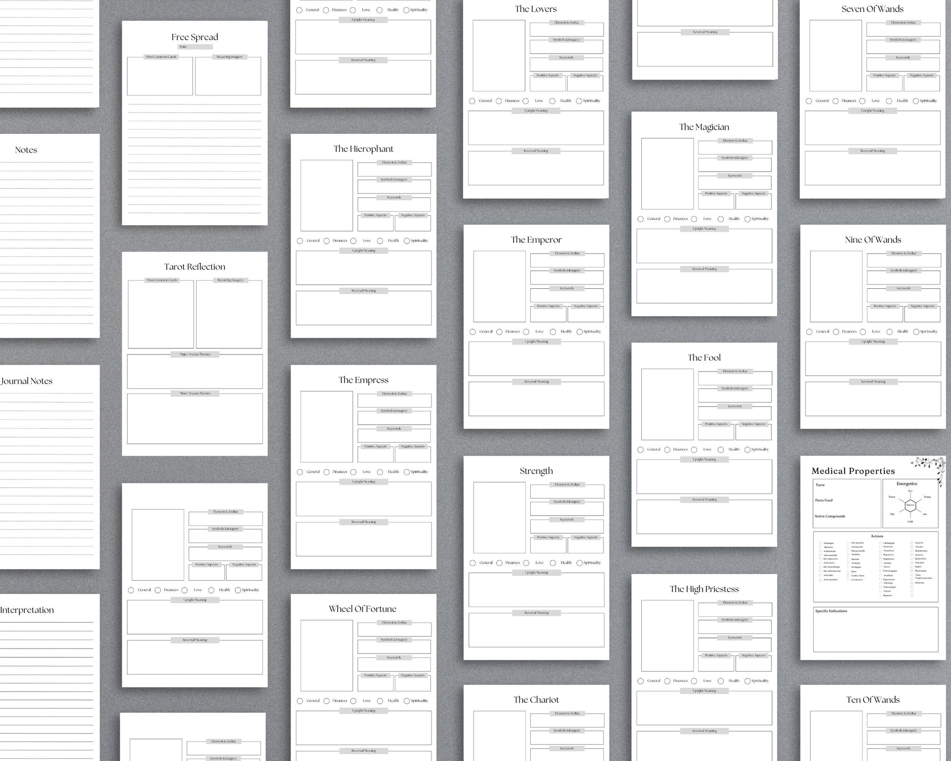 Tarot Journal – Record Readings, Interpretations & Spiritual Insights | Printable PDF