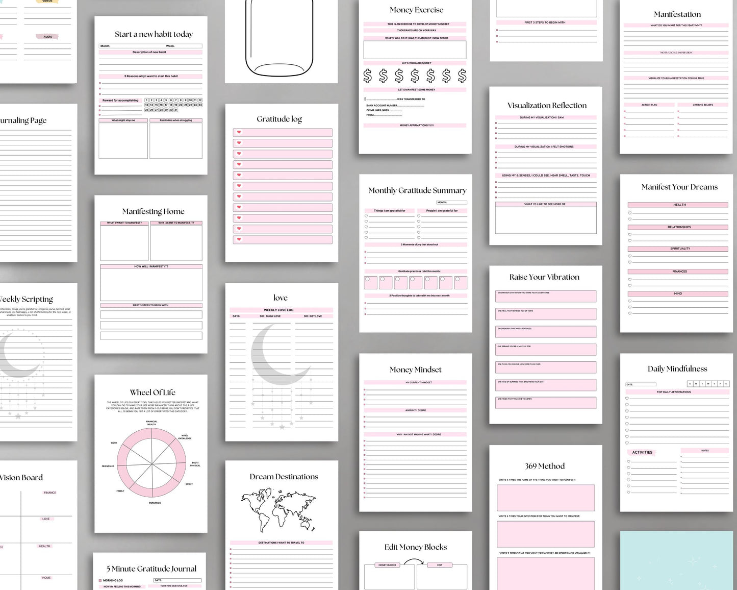 Manifestation Journal – Set Intentions, Visualize & Manifest Your Dream Life | Printable PDF