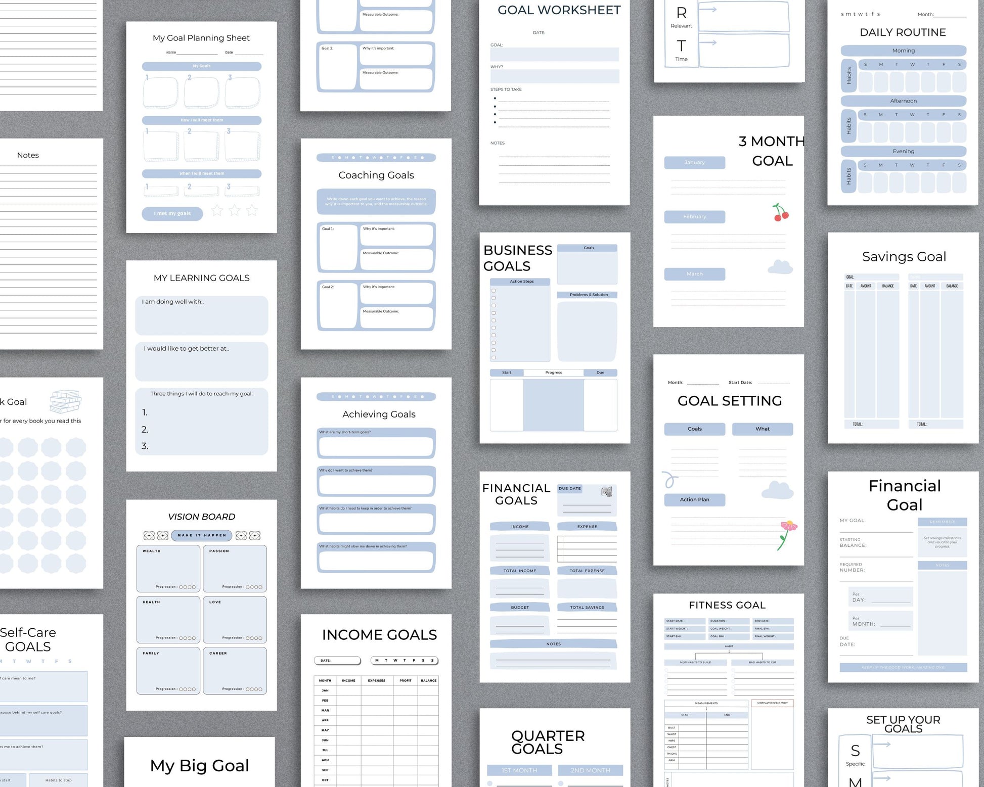 Goal Planner – Set, Track & Achieve Your Goals | Printable PDF