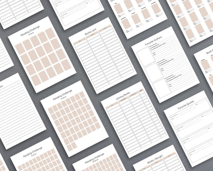 Reading Journal – Track Books, Reviews & Reading Challenges | Printable PDF for Printing