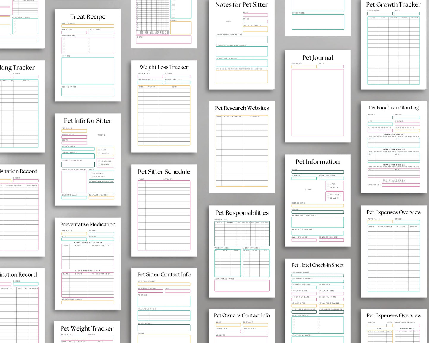 Pet Planner – Track Health, Training & Care Routines for Your Pet | Printable PDF
