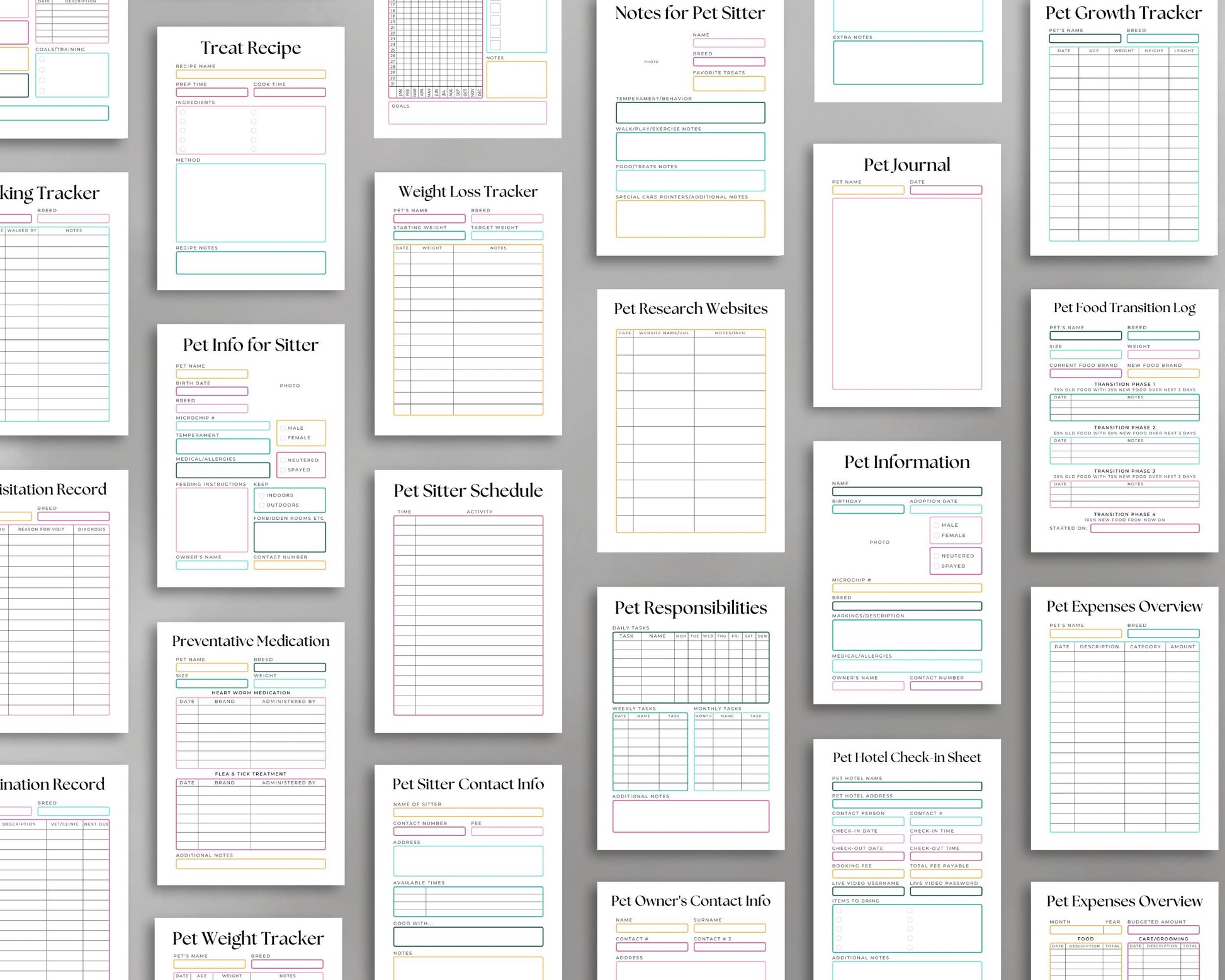 Pet Planner – Track Health, Training & Care Routines for Your Pet | Printable PDF