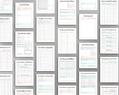 Pet Planner – Track Health, Training & Care Routines for Your Pet | Printable PDF