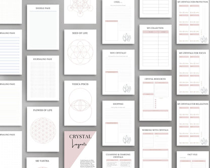 Crystal Journal – Track, Cleanse & Work with Healing Crystals | Printable PDF 