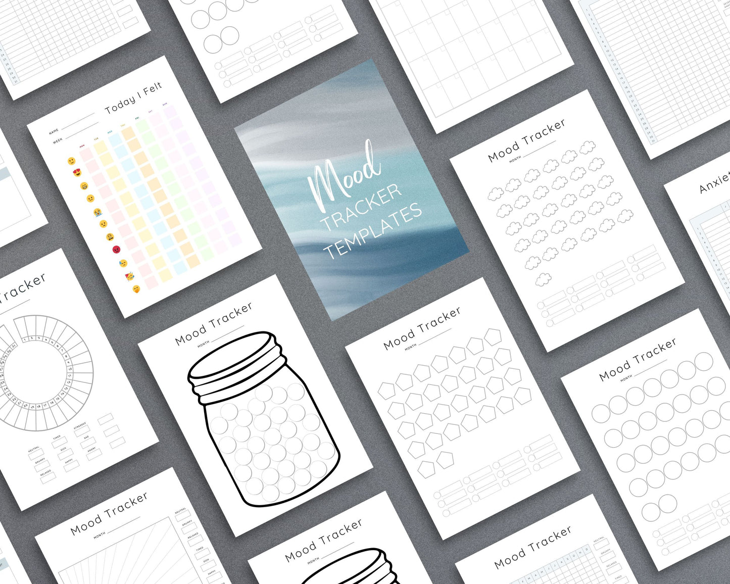 Mood Tracker Templates – Track Emotions, Reduce Stress & Improve Mental Health | Printable PDF