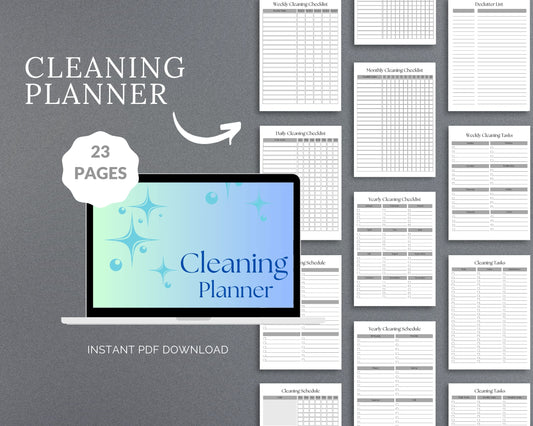 Cleaning Planner – Organize Daily, Weekly & Monthly Household Tasks | Printable PDF 