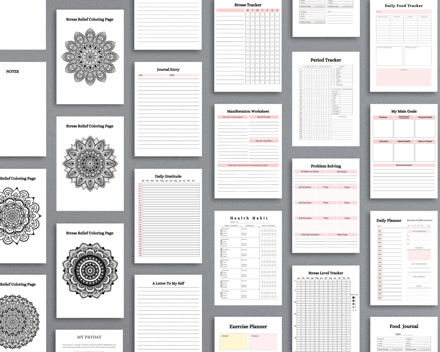 Mental Health Planner – Track Mood, Manage Anxiety & Prioritize Self-Care | Printable PDF