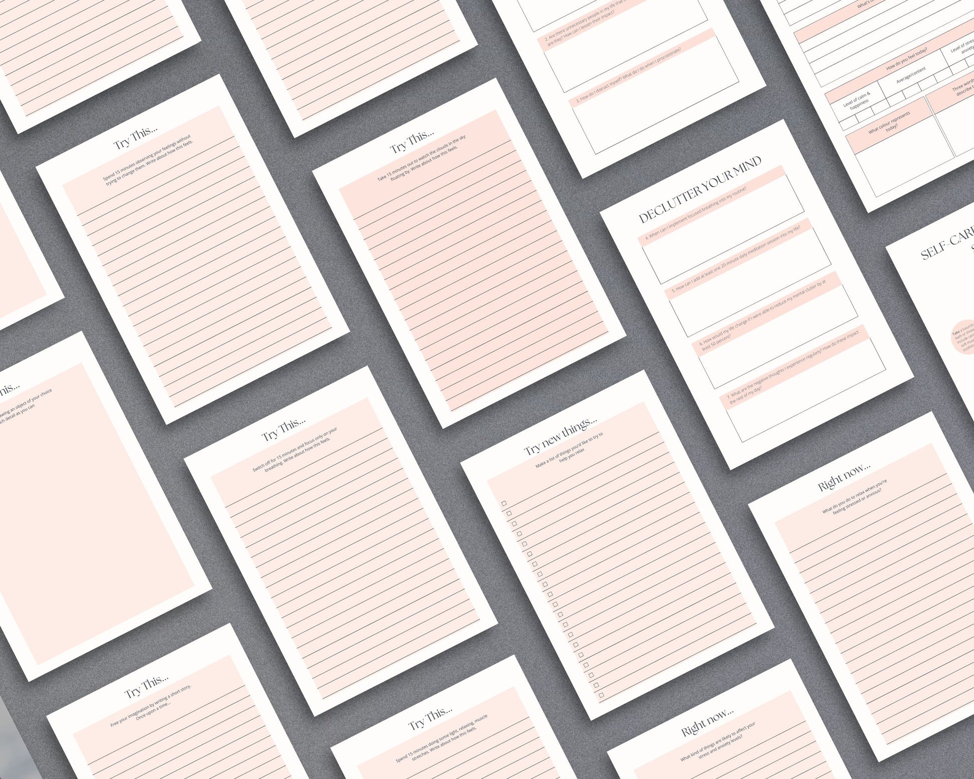 Calming Your Mind Journal – Reduce Stress, Find Inner Peace & Practice Self-Care | Printable PDF for Printing