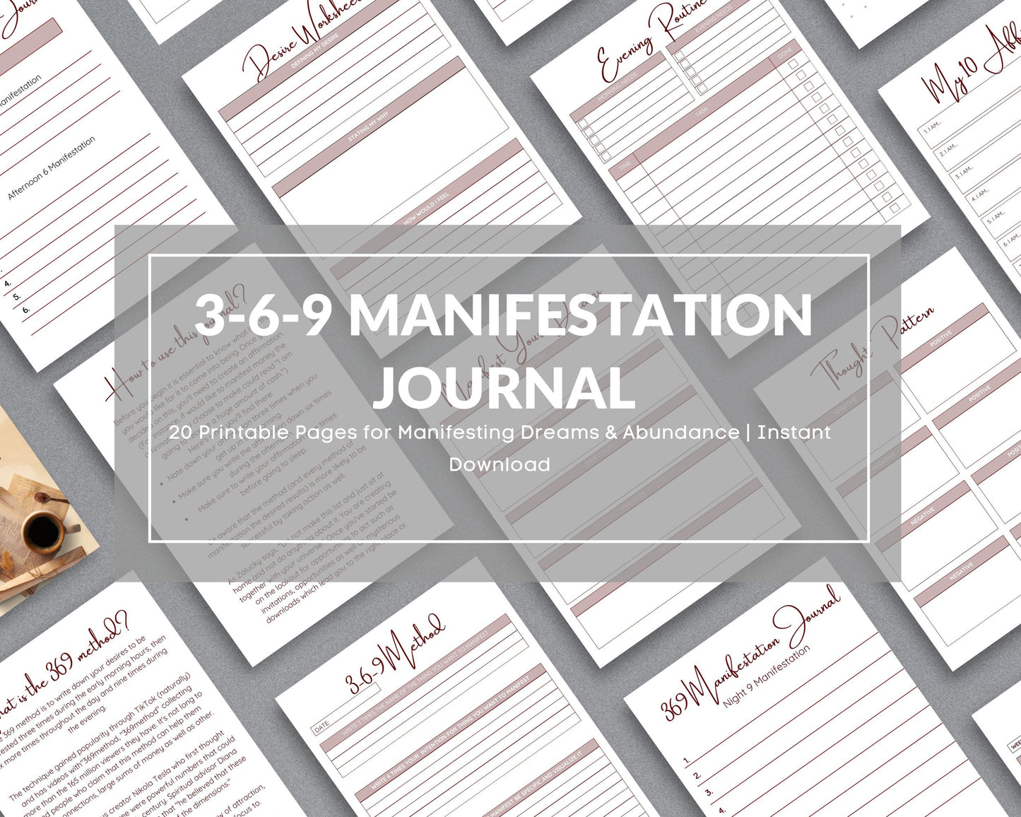 369 Manifestation Journal – Unlock the Power of the Universe & Manifest Your Dreams | Printable PDF