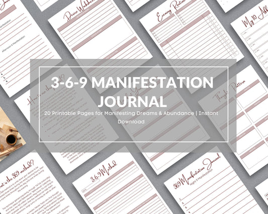 369 Manifestation Journal – Unlock the Power of the Universe & Manifest Your Dreams | Printable PDF