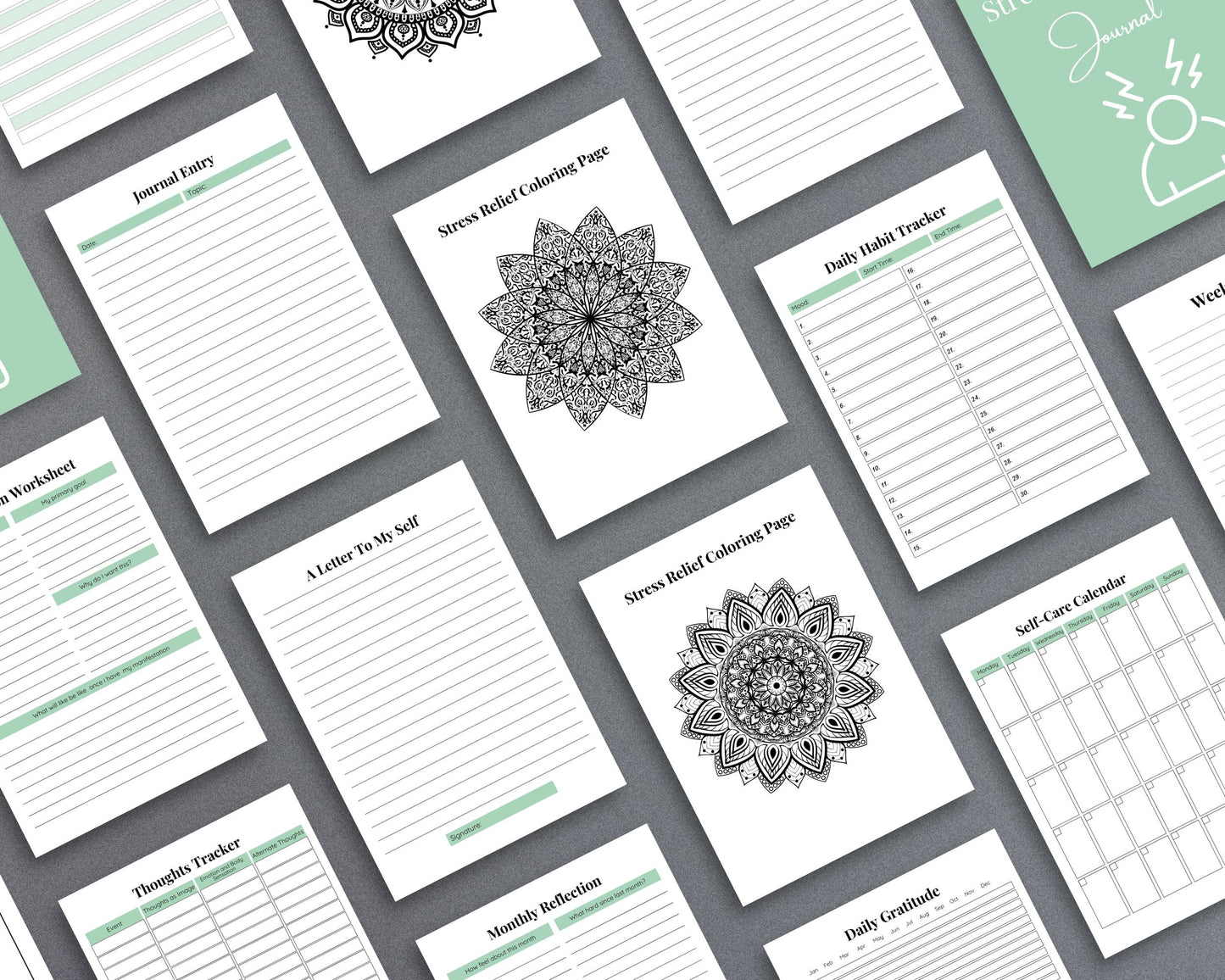 Stress Processing Journal – Reduce Anxiety, Track Stress & Improve Well-Being | Printable PDF