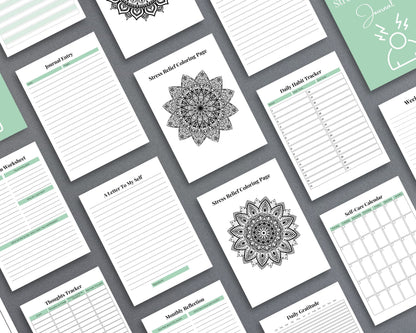 Stress Processing Journal – Reduce Anxiety, Track Stress & Improve Well-Being | Printable PDF