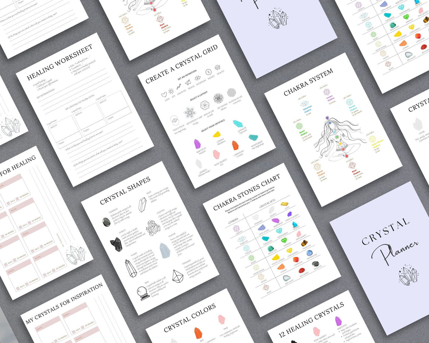 Crystal Journal – Track, Cleanse & Work with Healing Crystals | Printable PDF 