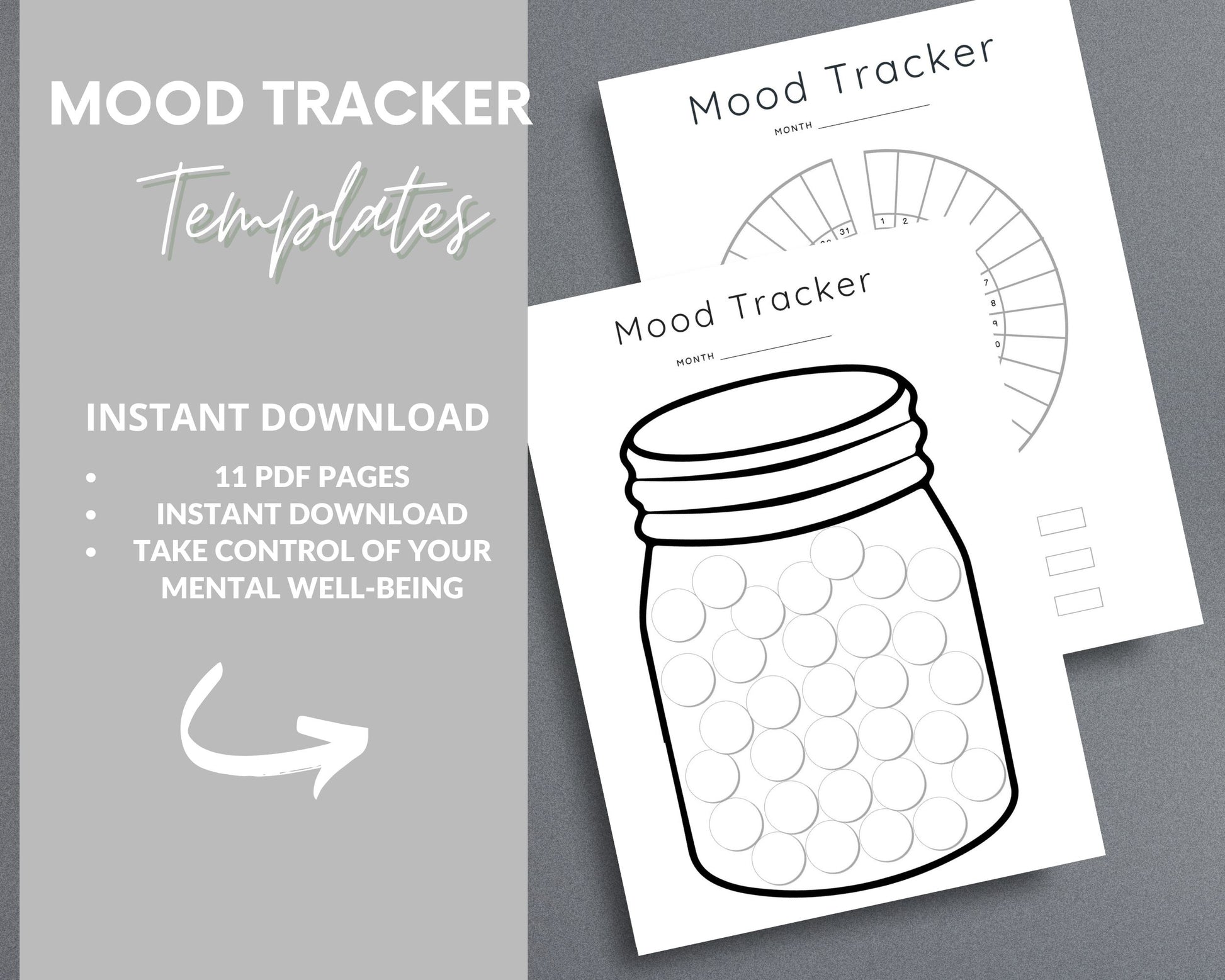 Mood Tracker Templates – Track Emotions, Reduce Stress & Improve Mental Health | Printable PDF