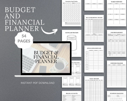Budget & Financial Planner – Track Expenses, Save Money & Manage Finances | Printable PDF