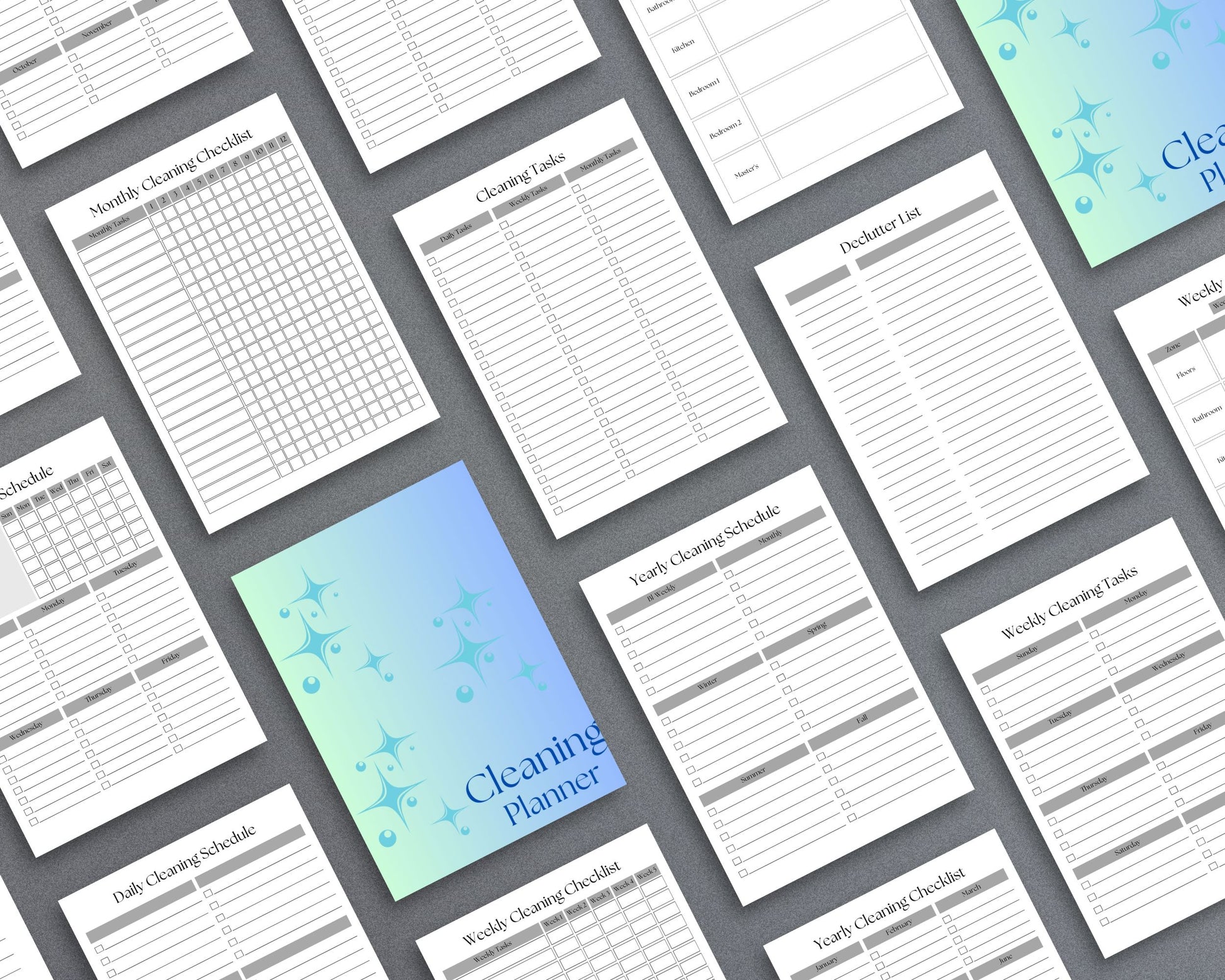 Cleaning Planner – Organize Daily, Weekly & Monthly Household Tasks | Printable PDF 
