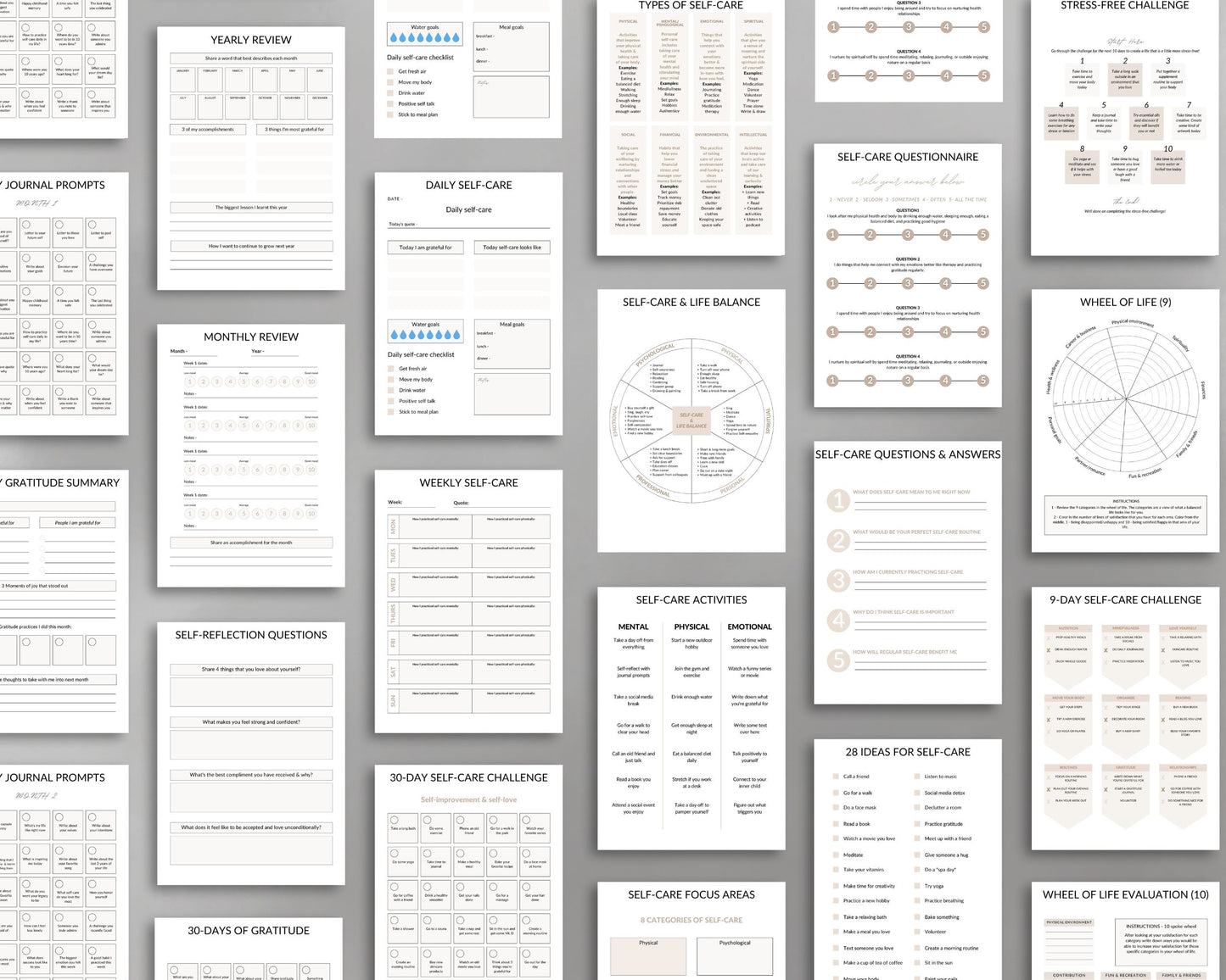 Wellness Planner – Track Your Health, Self-Care & Mindfulness | Printable PDF