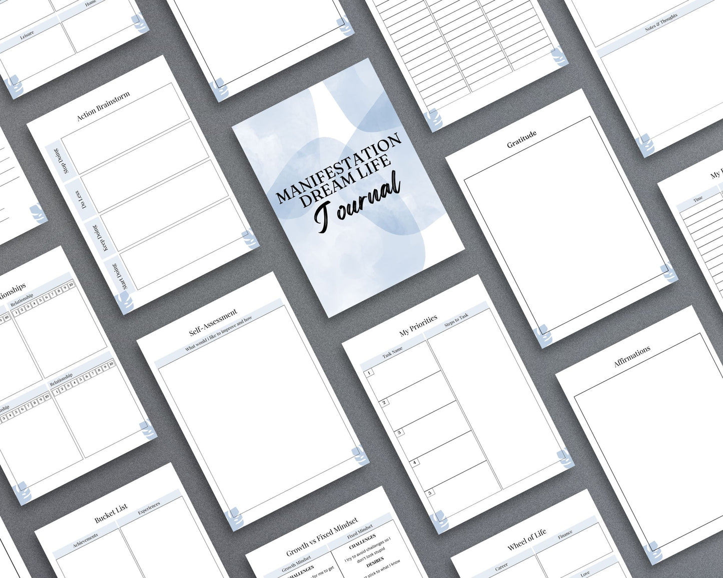 Manifestation Dream Life Journal – Vision Board, Goal-Setting & Affirmations | Printable PDF