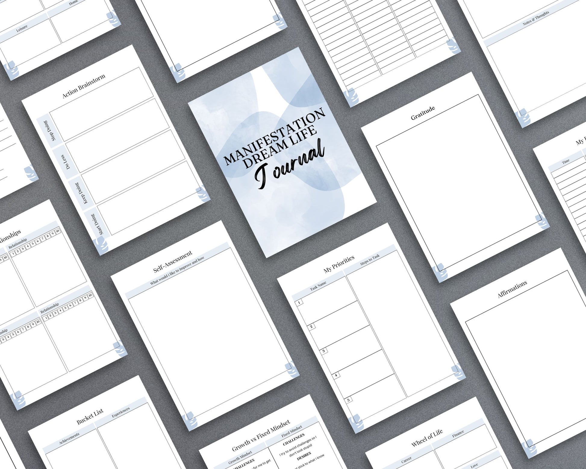 Manifestation Dream Life Journal – Vision Board, Goal-Setting & Affirmations | Printable PDF