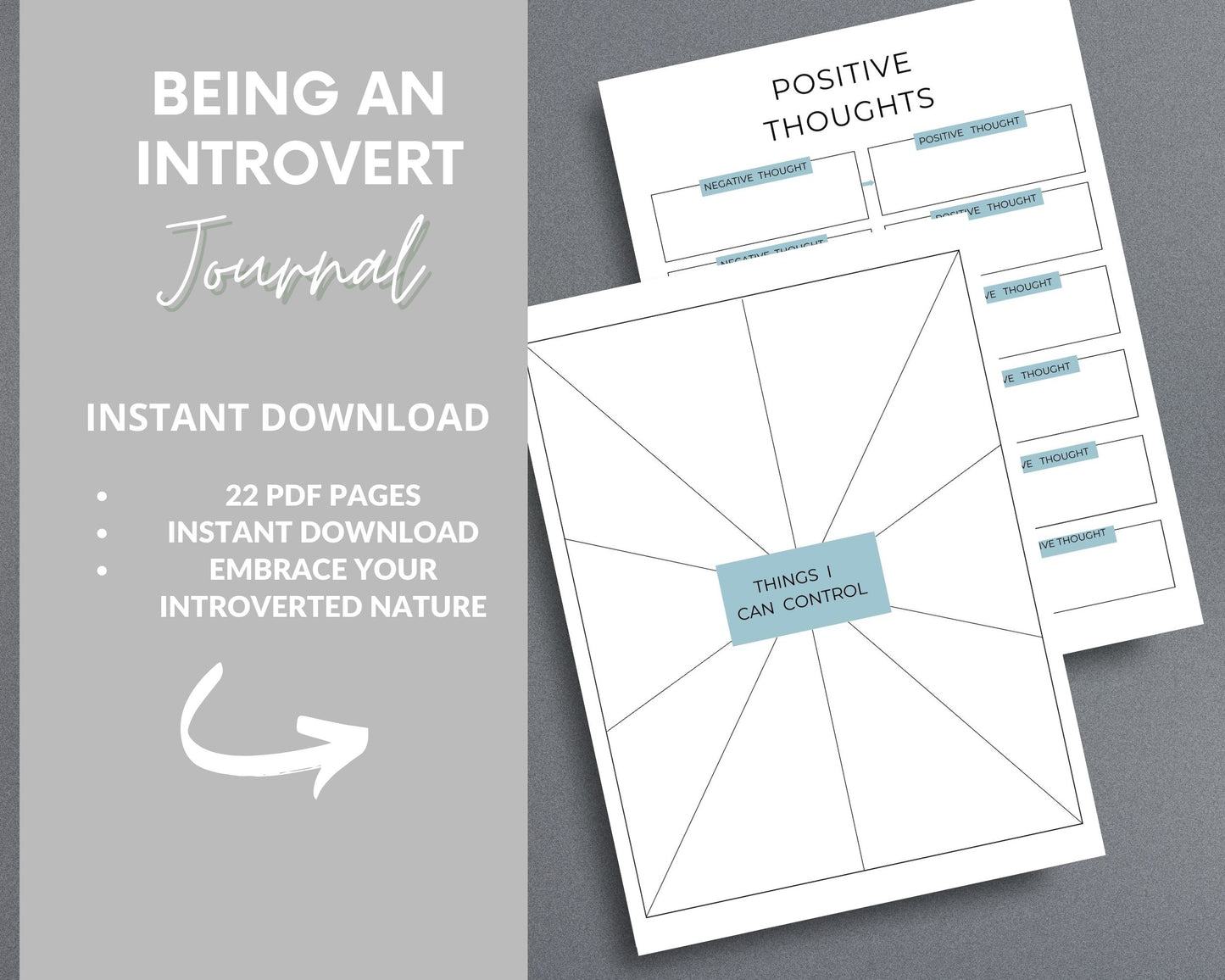 Being an Introvert Journal – Self-Discovery, Coping Skills & Self-Care | Printable PDF