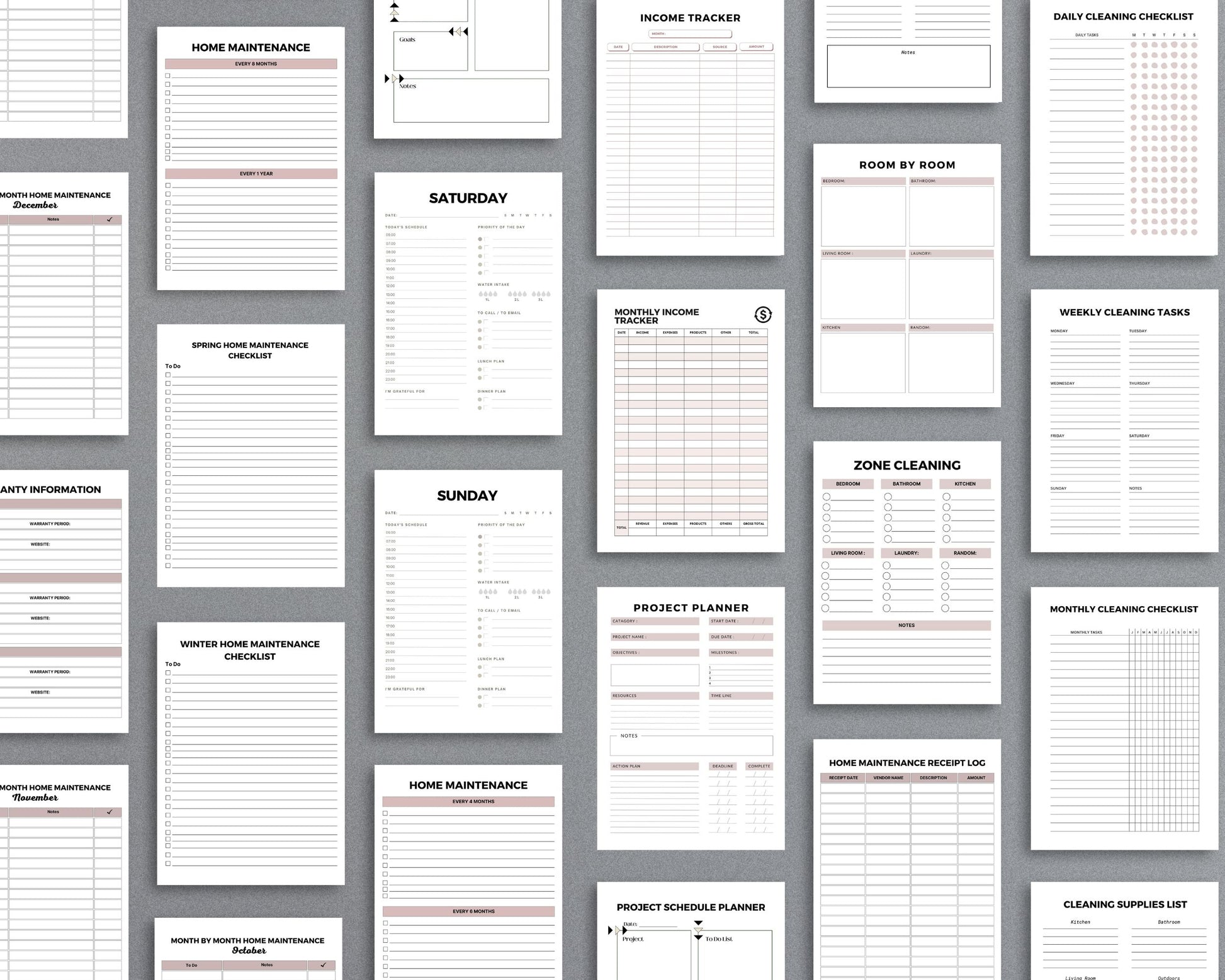 Home Maintenance Planner – Track Repairs, Expenses & Cleaning Schedules | Printable PDF