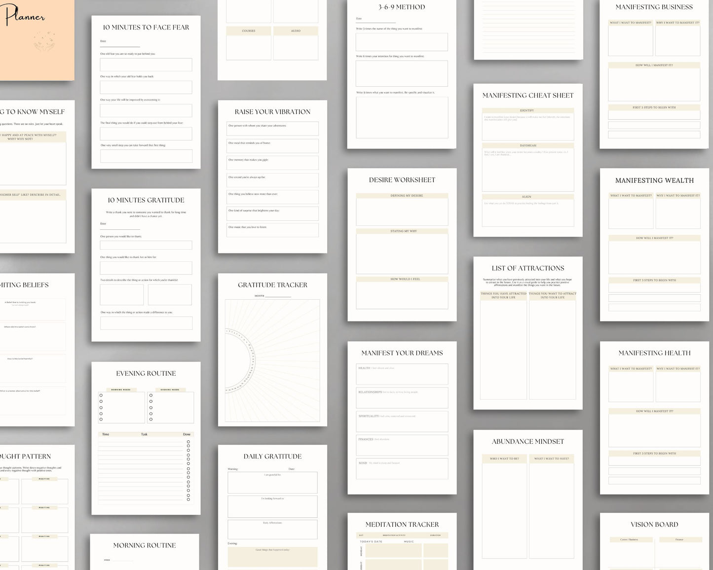 Manifestation Planner – Visualize, Attract & Achieve Your Goals | Printable PDF 
