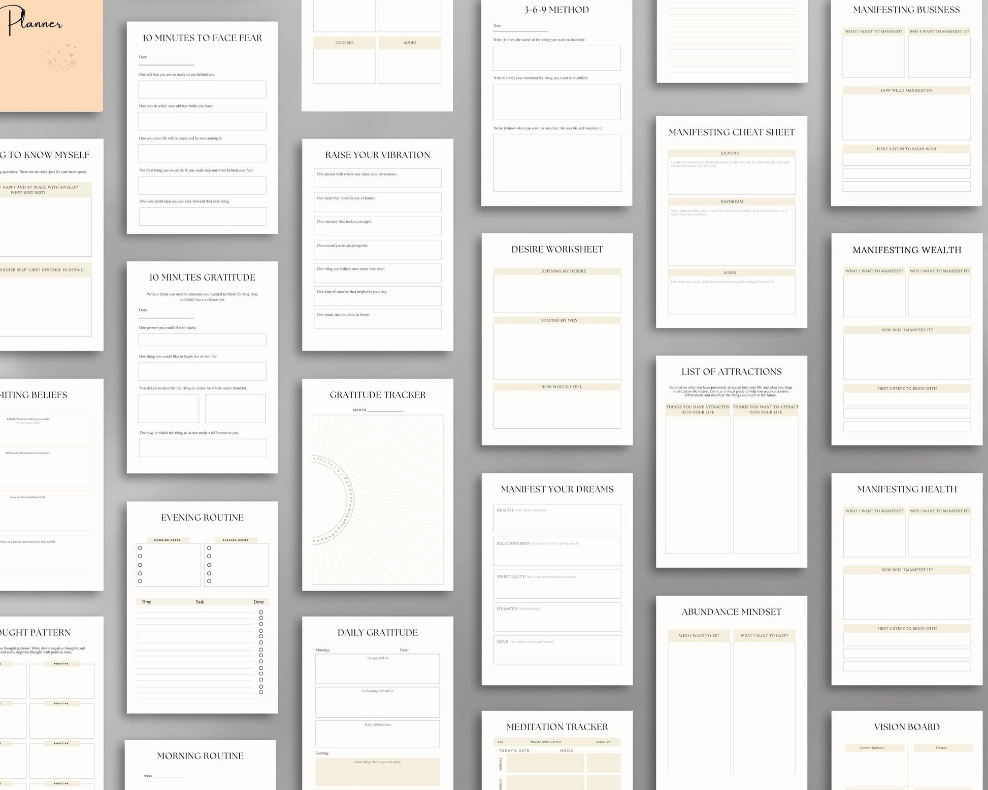 Manifestation Planner – Visualize, Attract & Achieve Your Goals | Printable PDF 
