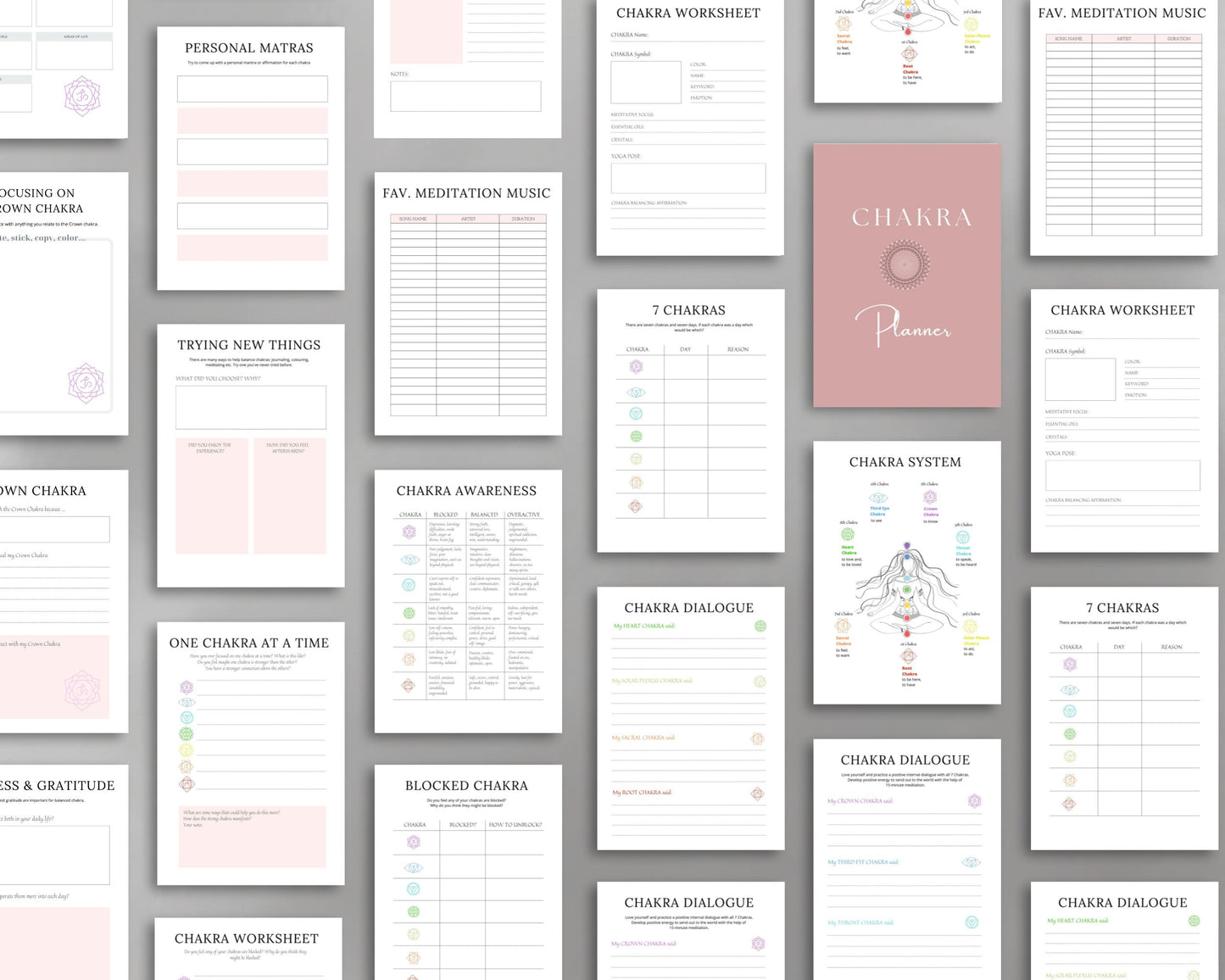 Chakra Planner – Balance Your Energy & Align Your 7 Chakras | Printable PDF for Printing