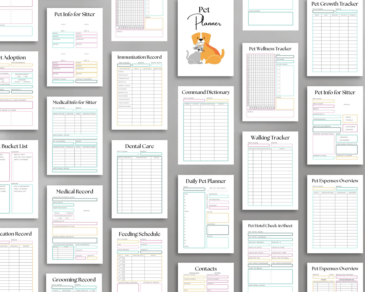 Pet Planner – Track Health, Training & Care Routines for Your Pet | Printable PDF