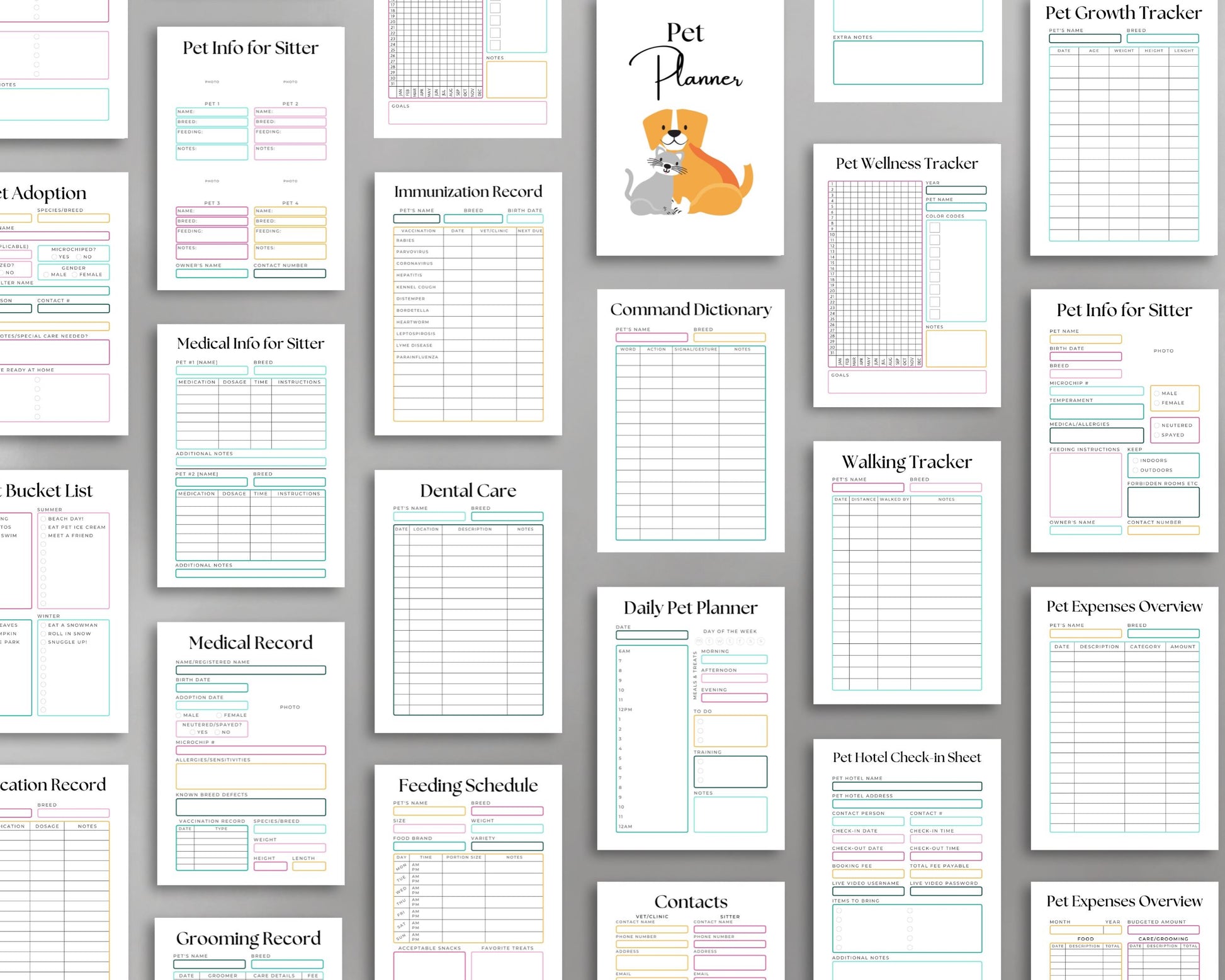 Pet Planner – Track Health, Training & Care Routines for Your Pet | Printable PDF