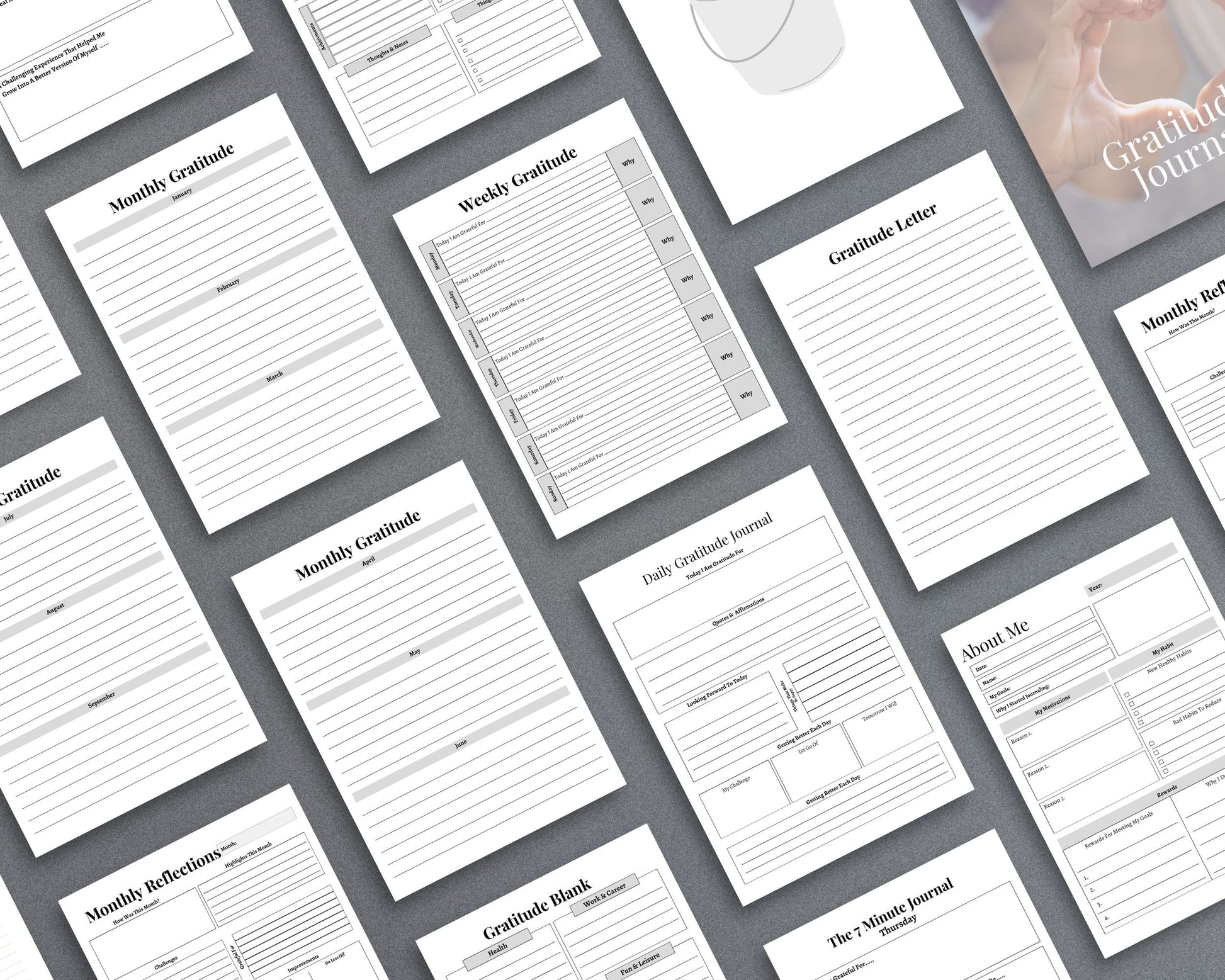 Gratitude Journal – Cultivate Positivity & Mindfulness | Printable PDF 
