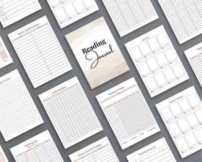 Reading Journal – Track Books, Reviews & Reading Challenges | Printable PDF for Printing