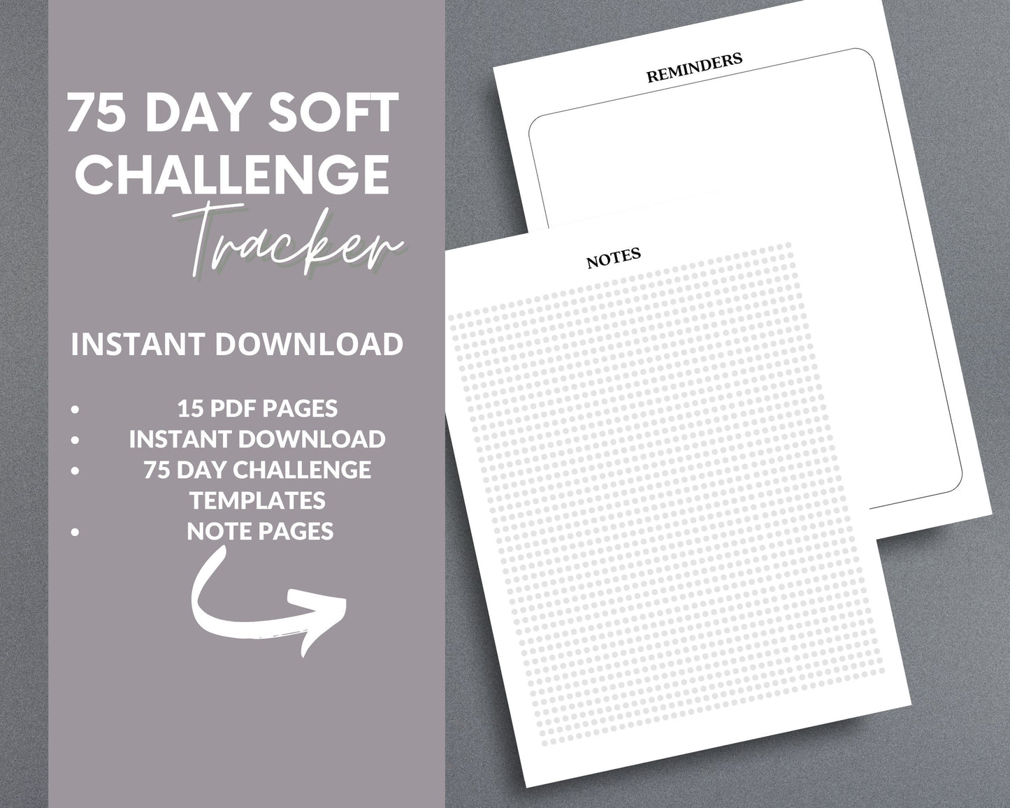 75 Soft Challenge Tracker – Printable Fitness & Wellness Planner | Instant PDF Download