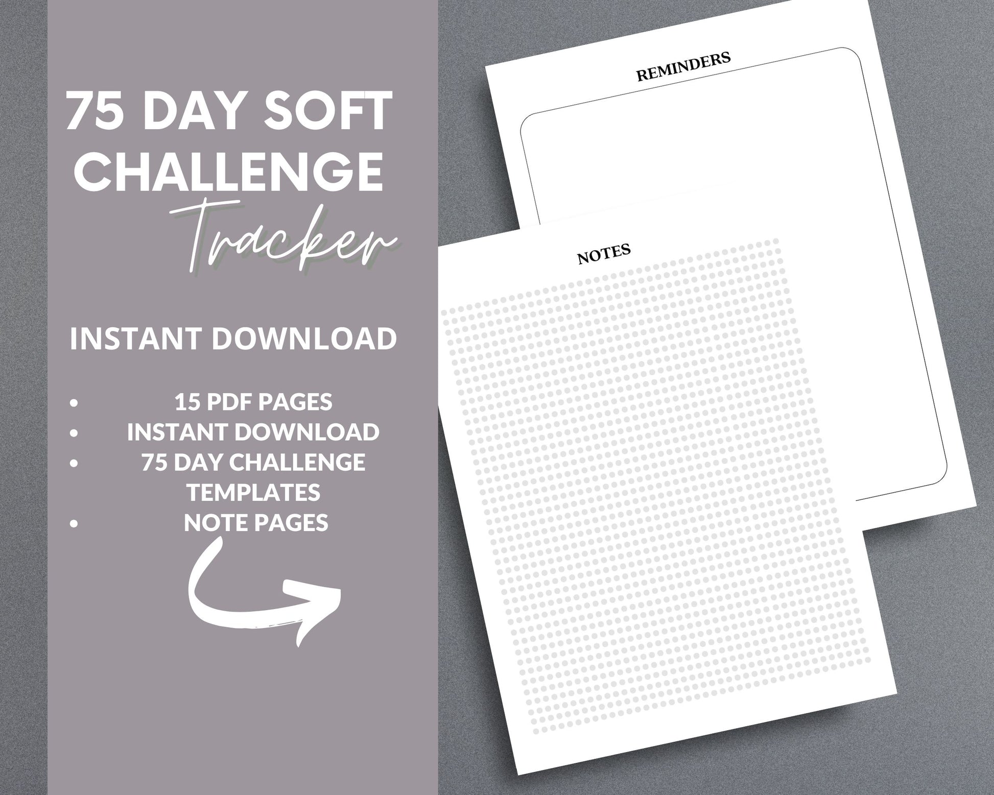 75 Soft Challenge Tracker – Printable Fitness & Wellness Planner | Instant PDF Download