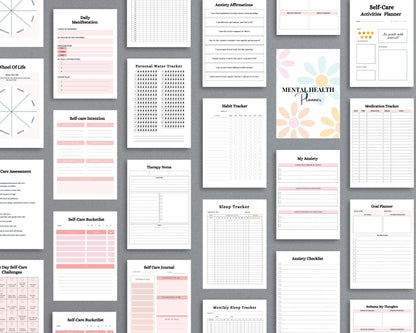 Mental Health Planner – Track Mood, Manage Anxiety & Prioritize Self-Care | Printable PDF