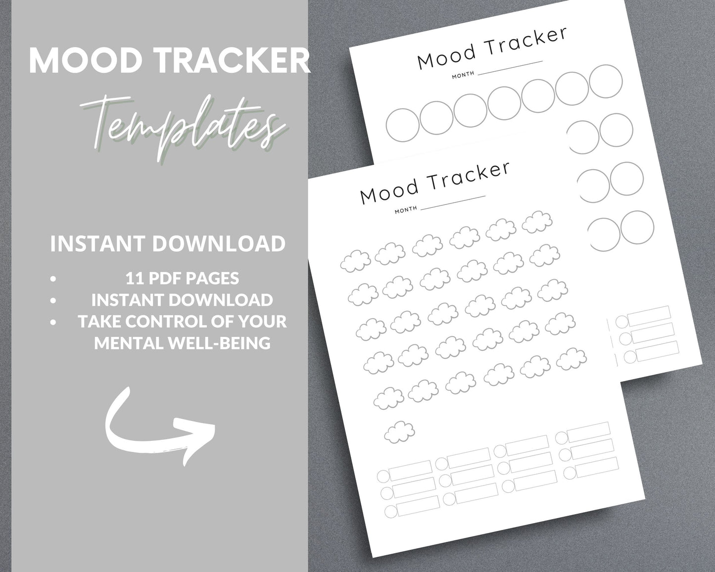 Mood Tracker Templates – Track Emotions, Reduce Stress & Improve Mental Health | Printable PDF