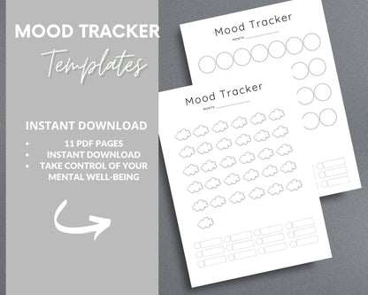 Mood Tracker Templates – Track Emotions, Reduce Stress & Improve Mental Health | Printable PDF