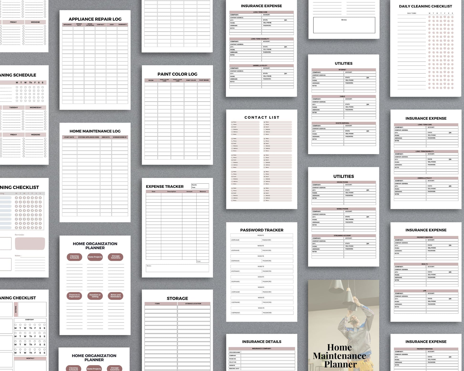 Home Maintenance Planner – Track Repairs, Expenses & Cleaning Schedules | Printable PDF